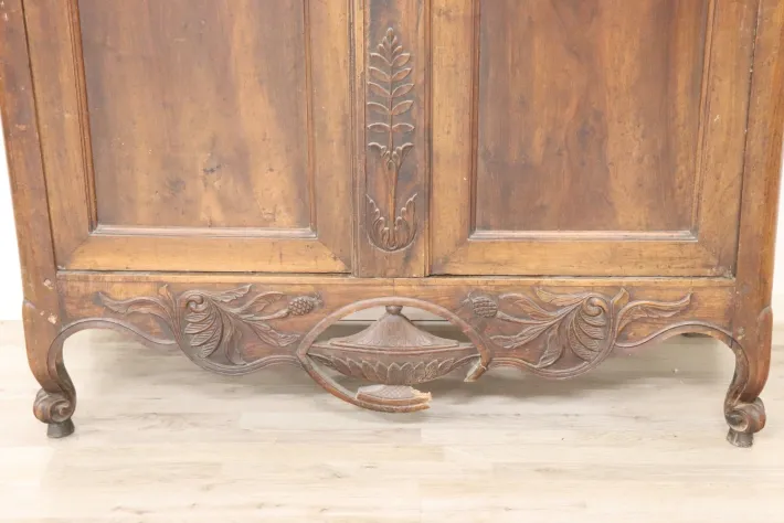 Pamono Antique French Wardrobe in Solid Walnut, 1770s