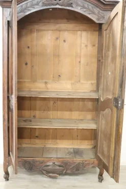 Pamono Antique French Wardrobe in Solid Walnut, 1770s