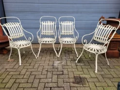 Pamono Antique French Wrought Iron Bistro Chairs, Set of 4 Online