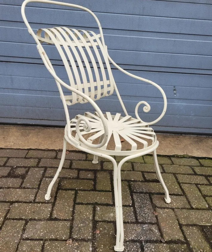 Pamono Antique French Wrought Iron Bistro Chairs, Set of 4 Online