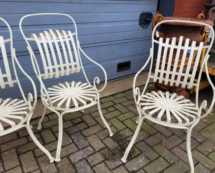 Pamono Antique French Wrought Iron Bistro Chairs, Set of 4 Online