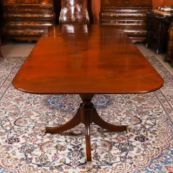 Pamono Antique George III Regency Twin Pillar Dining Table, 1820 Sale