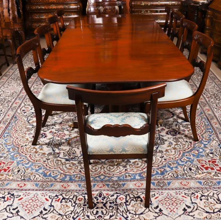 Pamono Antique George III Regency Twin Pillar Dining Table, 1820 Sale