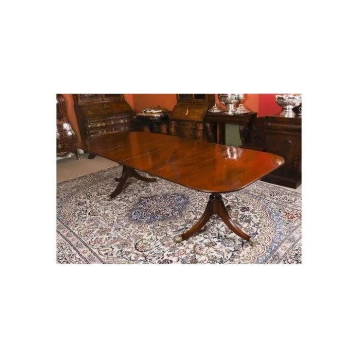 Pamono Antique George III Regency Twin Pillar Dining Table, 1820 Sale