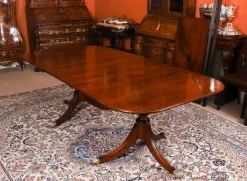 Pamono Antique George III Regency Twin Pillar Dining Table, 1820 Sale