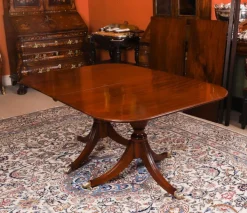 Pamono Antique George III Regency Twin Pillar Dining Table, 1820 Sale