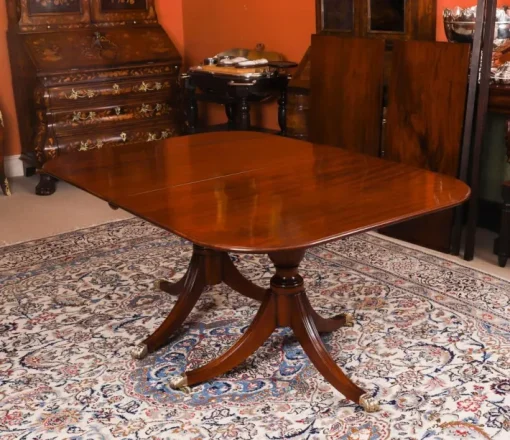 Pamono Antique George III Regency Twin Pillar Dining Table, 1820 Sale
