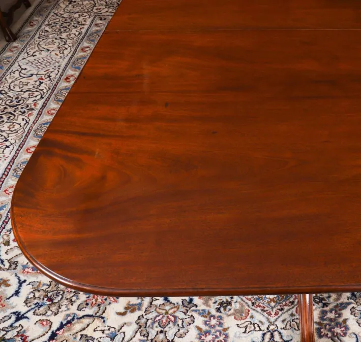 Pamono Antique George III Regency Twin Pillar Dining Table, 1820 Sale