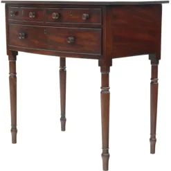 Pamono Antique Georgian Bow-Front Mahogany Writing Table Hot