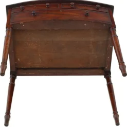 Pamono Antique Georgian Bow-Front Mahogany Writing Table Hot