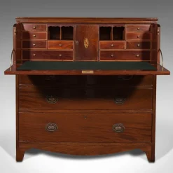 Pamono Antique Georgian English Secretaire Cabinet with Chest of Drawers & Desk New