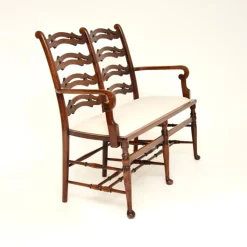 Pamono Antique Georgian Ladderback Settee, 1820s Clearance