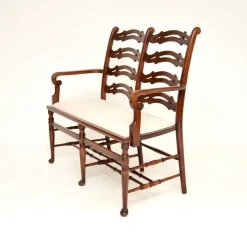 Pamono Antique Georgian Ladderback Settee, 1820s Clearance