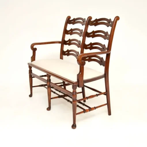 Pamono Antique Georgian Ladderback Settee, 1820s Clearance