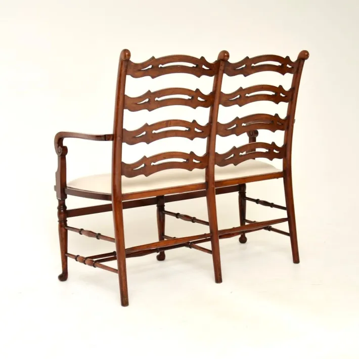 Pamono Antique Georgian Ladderback Settee, 1820s Clearance