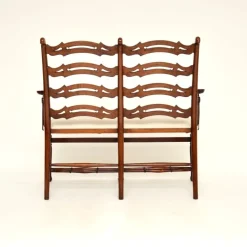 Pamono Antique Georgian Ladderback Settee, 1820s Clearance