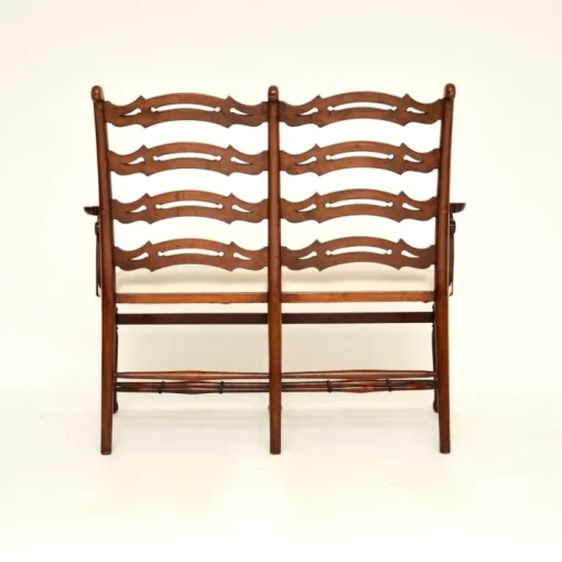 Pamono Antique Georgian Ladderback Settee, 1820s Clearance