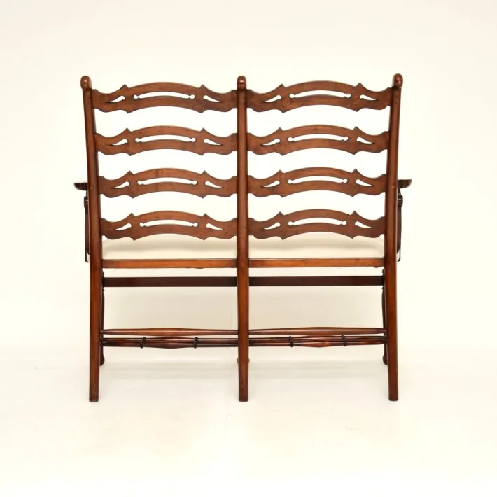 Pamono Antique Georgian Ladderback Settee, 1820s Clearance