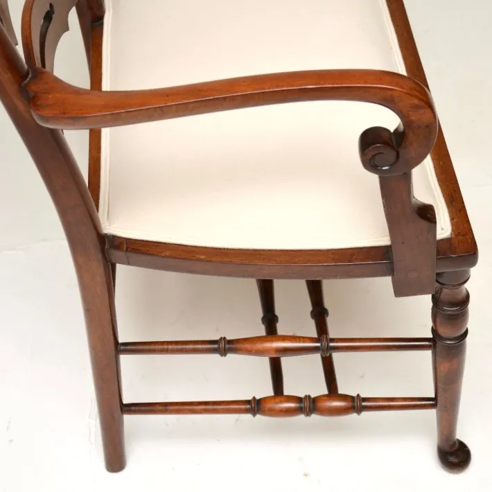 Pamono Antique Georgian Ladderback Settee, 1820s Clearance
