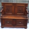 Pamono Antique German Chest Bench in Carved Oak, 1880s