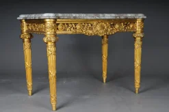 Pamono Antique Gilded Console Table with Marble, Paris. 1860s Best
