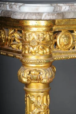 Pamono Antique Gilded Console Table with Marble, Paris. 1860s Best