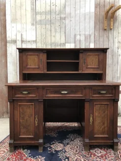 Pamono Antique Gründerzeit Style Desk in Mahogany and Burr Walnut Outlet