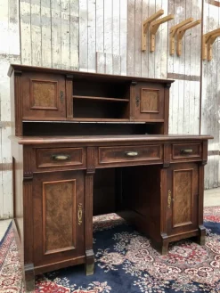 Pamono Antique Gründerzeit Style Desk in Mahogany and Burr Walnut Outlet