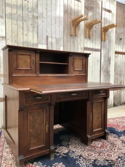 Pamono Antique Gründerzeit Style Desk in Mahogany and Burr Walnut Outlet