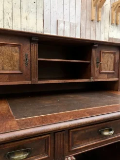 Pamono Antique Gründerzeit Style Desk in Mahogany and Burr Walnut Outlet