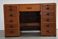 Pamono Antique Haagse School Oak Work Desk, 1920s