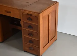 Pamono Antique Haagse School Oak Work Desk, 1920s