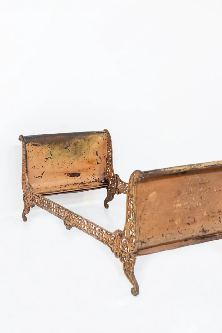 Pamono Antique Industrial Single Bed in Wrought Iron, 1890s Sale