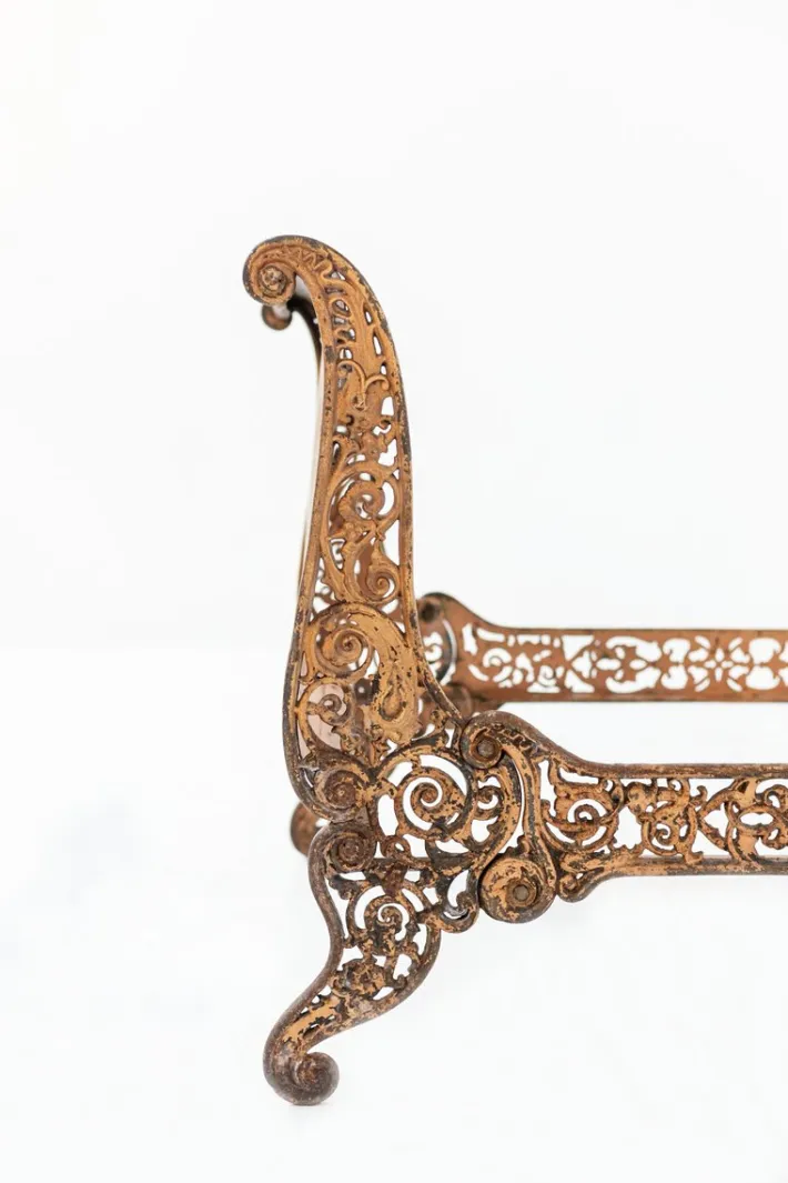 Pamono Antique Industrial Single Bed in Wrought Iron, 1890s Sale