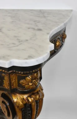 Pamono Antique Italian Console Table with Gilt & Ebonised Marble Top Sale