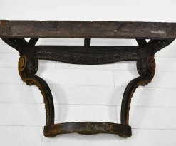 Pamono Antique Italian Console Table with Gilt & Ebonised Marble Top Sale