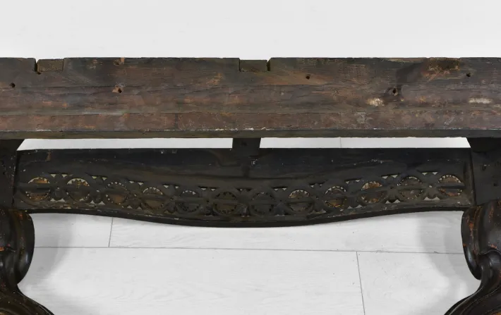 Pamono Antique Italian Console Table with Gilt & Ebonised Marble Top Sale