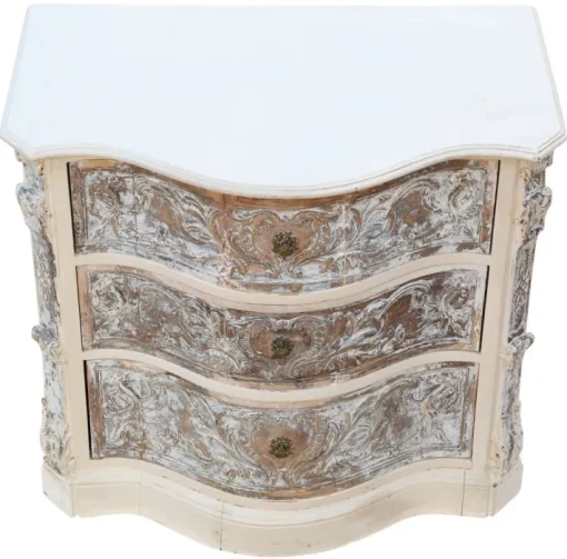 Pamono Antique Italian Painted Carved Serpentine Chest of Drawers, 1920s Discount