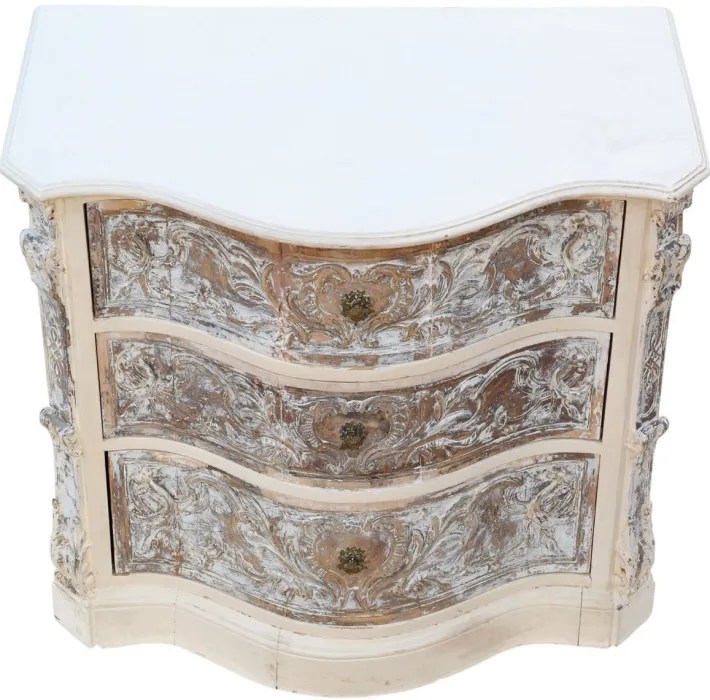 Pamono Antique Italian Painted Carved Serpentine Chest of Drawers, 1920s Discount