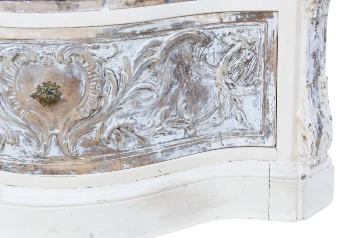 Pamono Antique Italian Painted Carved Serpentine Chest of Drawers, 1920s Discount