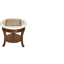 Pamono Antique Italian Pietra Dura Marble Chess Table with Mahogany Base, 1880s Sale