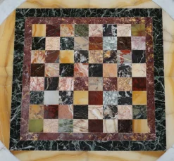 Pamono Antique Italian Pietra Dura Marble Chess Table with Mahogany Base, 1880s Sale