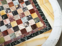 Pamono Antique Italian Pietra Dura Marble Chess Table with Mahogany Base, 1880s Sale