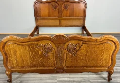 Pamono Antique Louis XV French Carved Double Bed