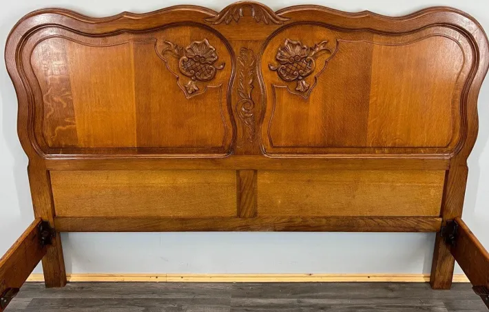 Pamono Antique Louis XV French Carved Double Bed