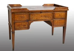 Pamono Antique Louis XVI Center Room Desk in Solid Walnut, Naples, 18th Century Clearance