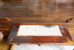 Pamono Antique Louis XVI Center Room Desk in Solid Walnut, Naples, 18th Century Clearance