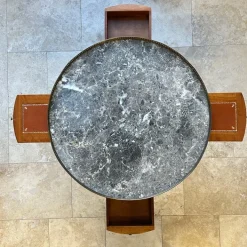 Pamono Antique Louis XVI Wooden Game Table with Brass and Marble Top, 1890s Best