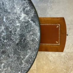 Pamono Antique Louis XVI Wooden Game Table with Brass and Marble Top, 1890s Best