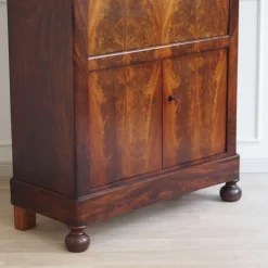 Pamono Antique Mahogany Biedermeier Secretaire with Inlay and Marble Top Sale